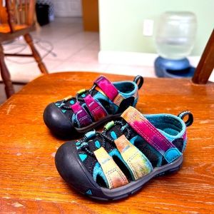 Keen Toddler Newport H2 Rainbow Tie dye Sandles.